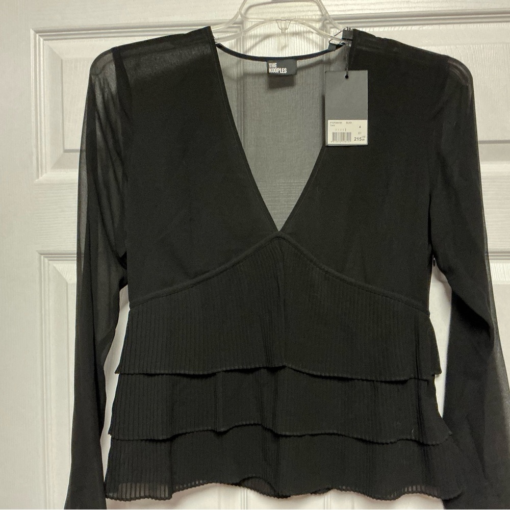 The Kooples Black Layered Blouse